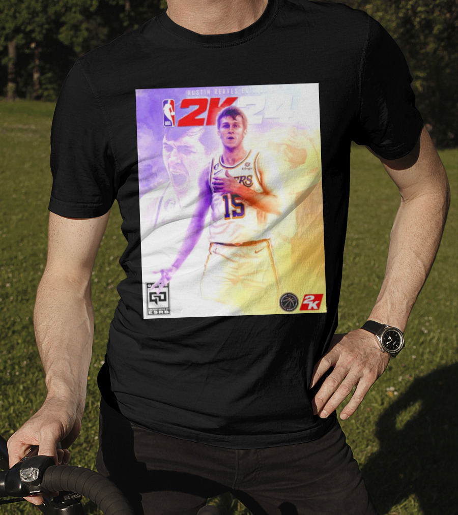 Austin Reaves 2K24 Los Angeles Lakers NBA Basketball Cover Edition T-Shirt