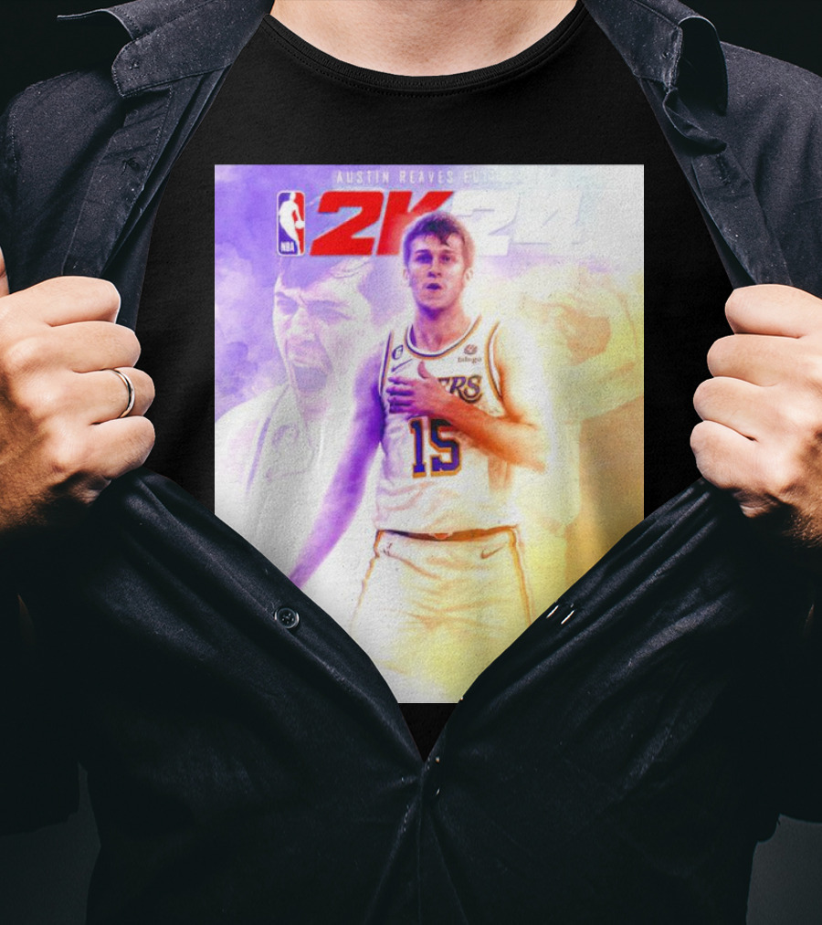 Austin Reaves 2K24 Los Angeles Lakers NBA Basketball Cover Edition T-Shirt