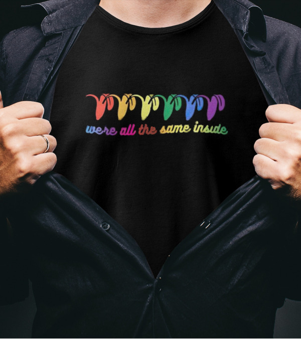 Banana We're All The Same Inside Pride Rainbow Colors T-Shirt