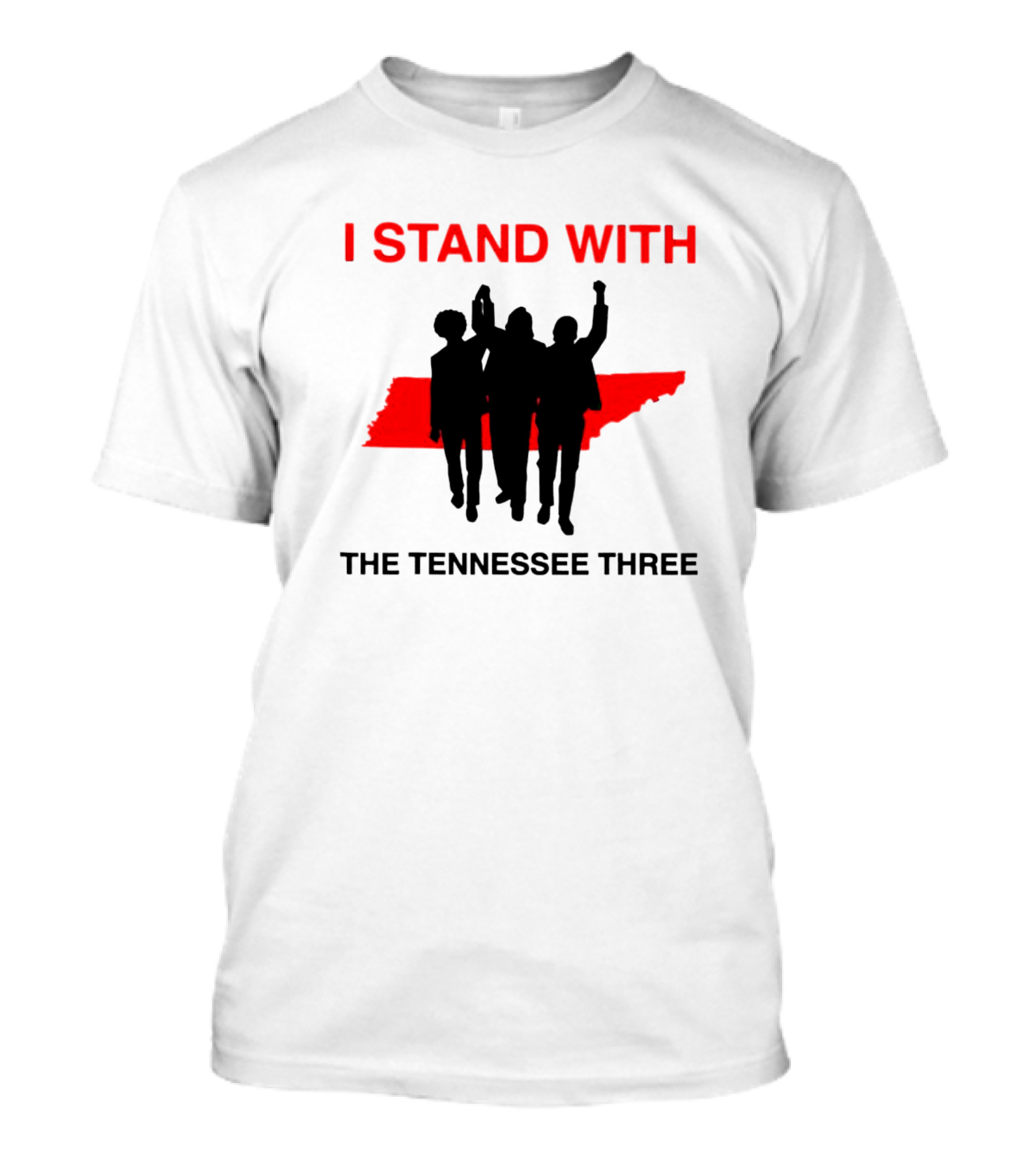 I Stand With The Tennessee Three Red Silhouette Map T-Shirt