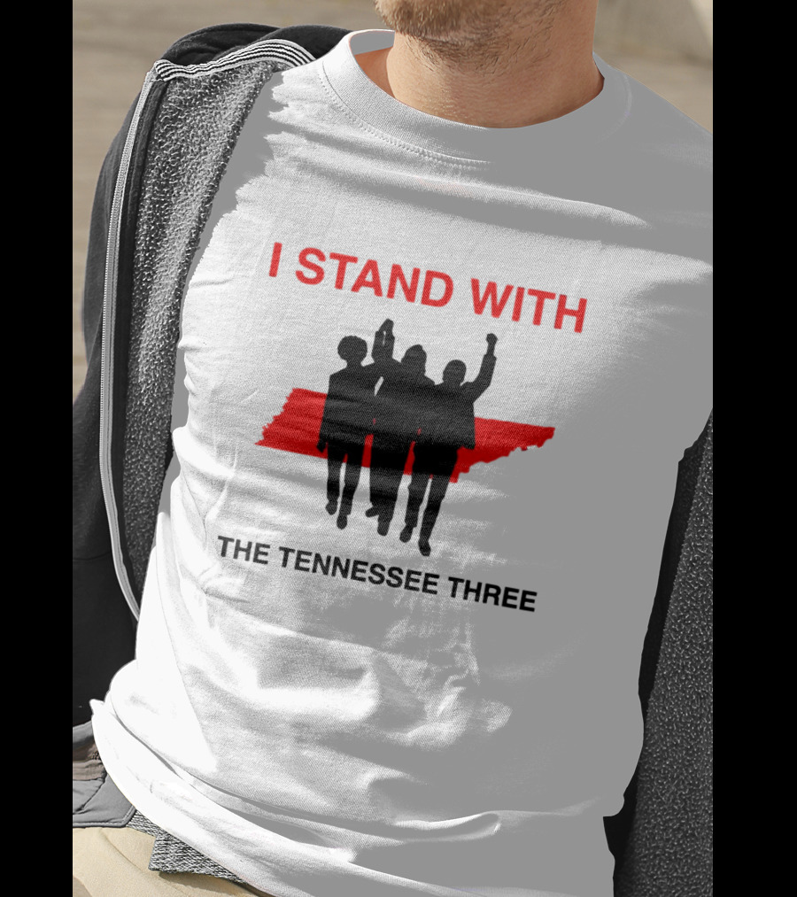I Stand With The Tennessee Three Red Silhouette Map T-Shirt