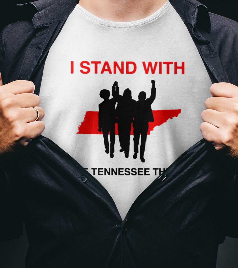 I Stand With The Tennessee Three Red Silhouette Map T-Shirt