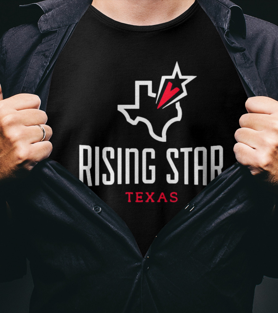 Rising Star Texas Map Heart Star T-Shirt