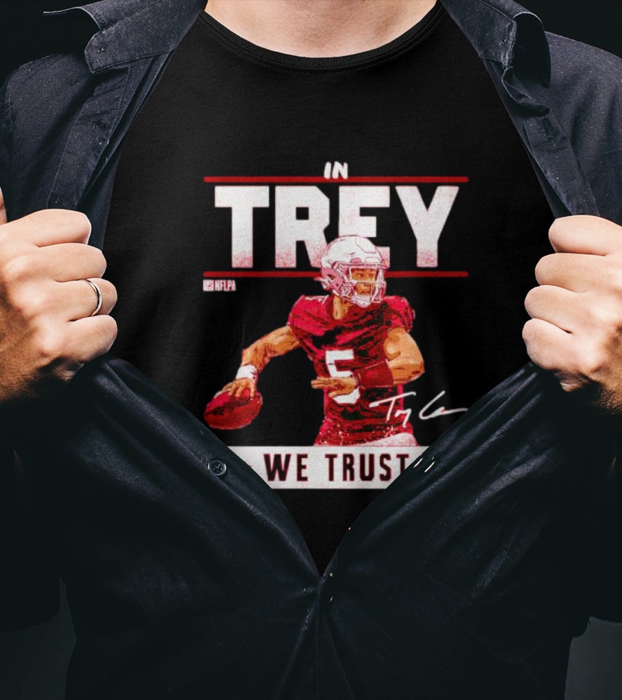 San Francisco 49ers In Trey Lance We Trust Signature NFLPA T-Shirt