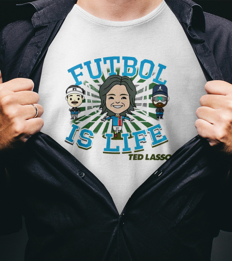 Futbol Is Life Ted Lasso Chibi Characters T-Shirt