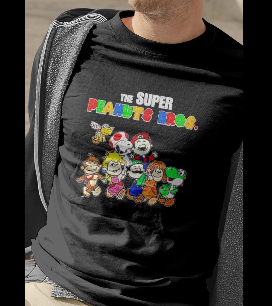 The Super Peanuts Bros Mario Crossover Characters T-Shirt