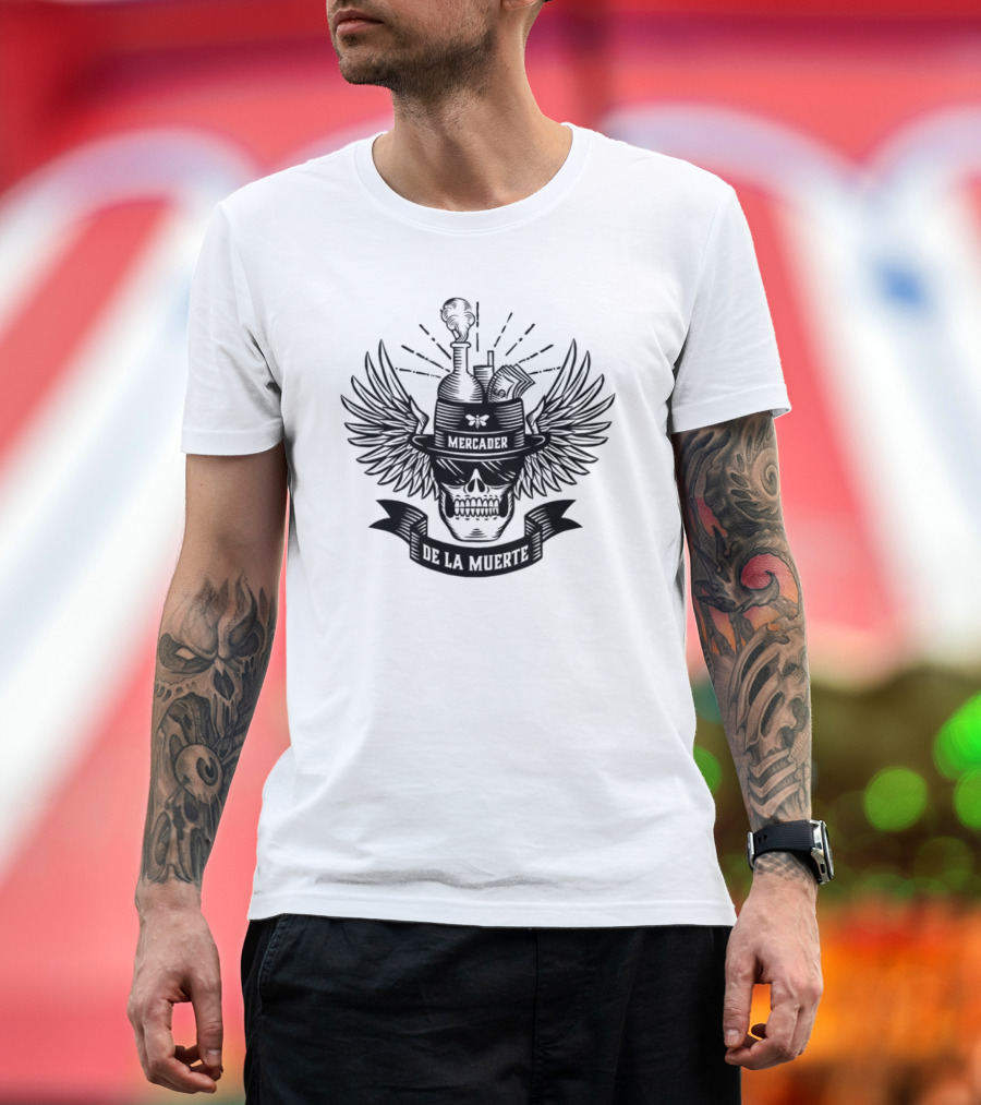 Breaking Bad Mercader De La Muerte Skull Wings Flask Money Smoke T-Shirt
