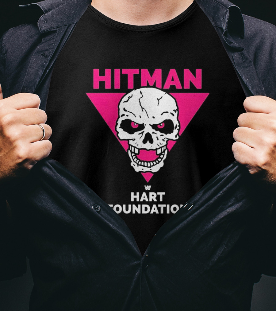 Hitman Skull Pink Triangle W Hart Foundation T-Shirt
