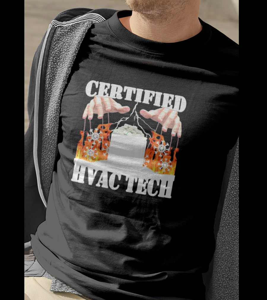 Certified HVAC Tech Master Of Elements Fire And Ice T-Shirt
