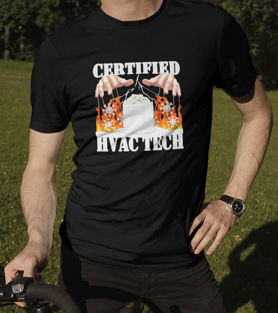 Certified HVAC Tech Master Of Elements Fire And Ice T-Shirt