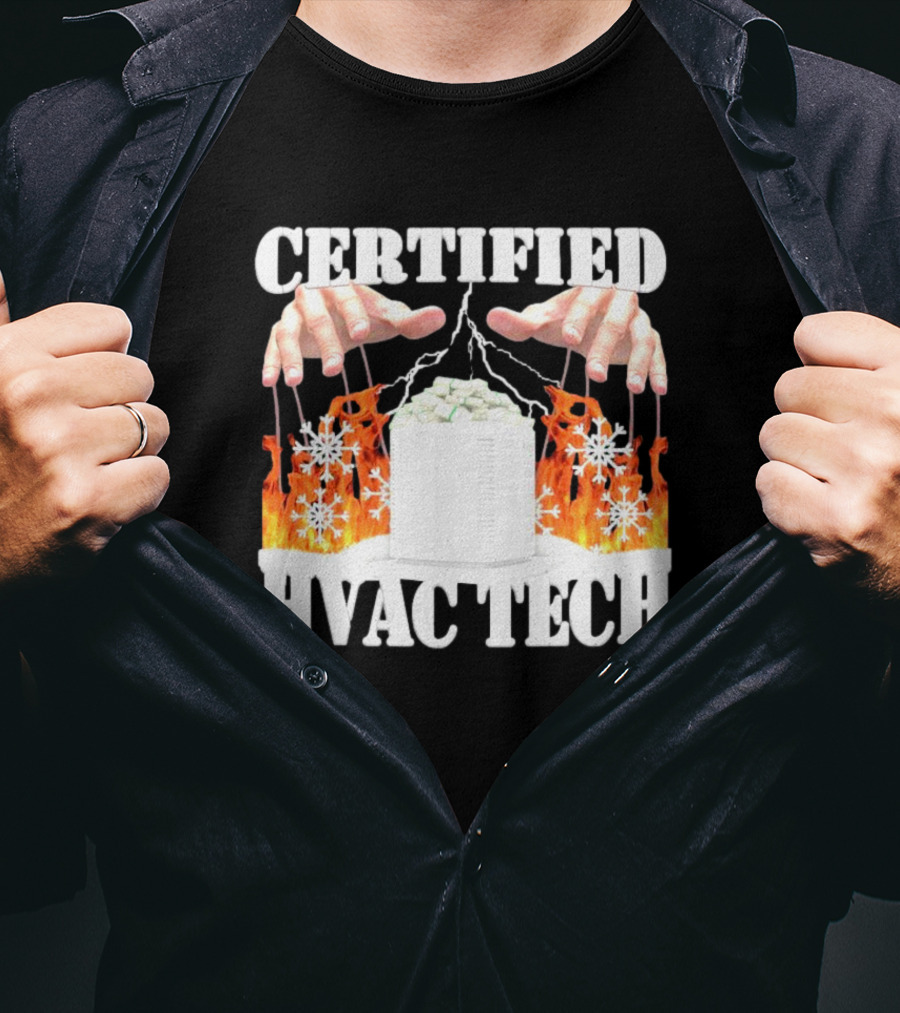 Certified HVAC Tech Master Of Elements Fire And Ice T-Shirt