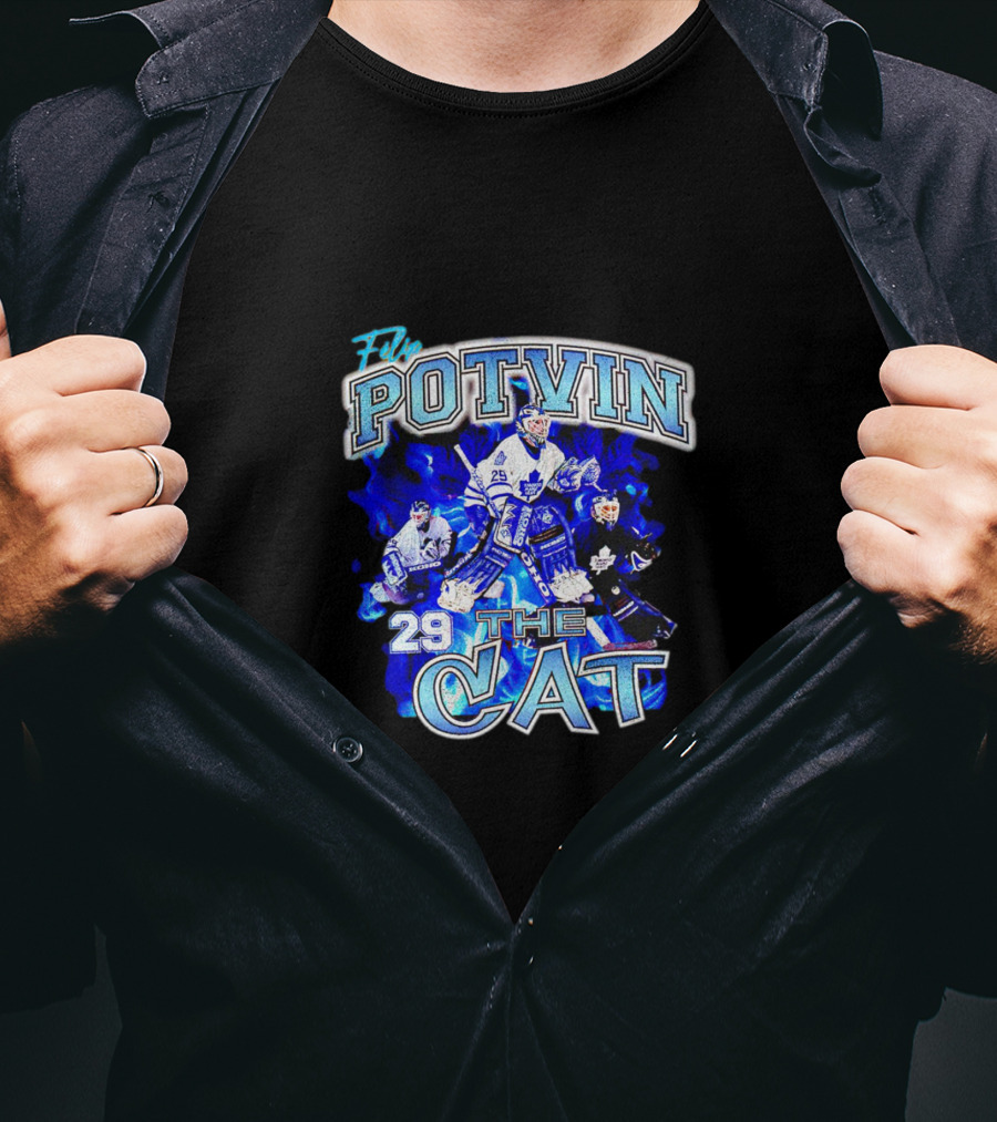 Felix Potvin 29 Toronto Maple Leafs The Cat Ice Hockey T-Shirt