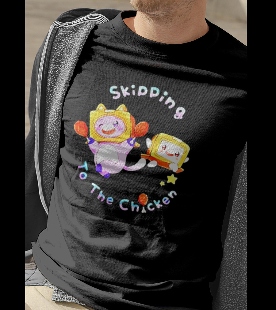 Skipping To The Chicken Lankybox Boxy And Foxy Playful Adventure T-Shirt