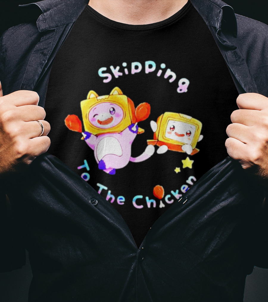 Skipping To The Chicken Lankybox Boxy And Foxy Playful Adventure T-Shirt