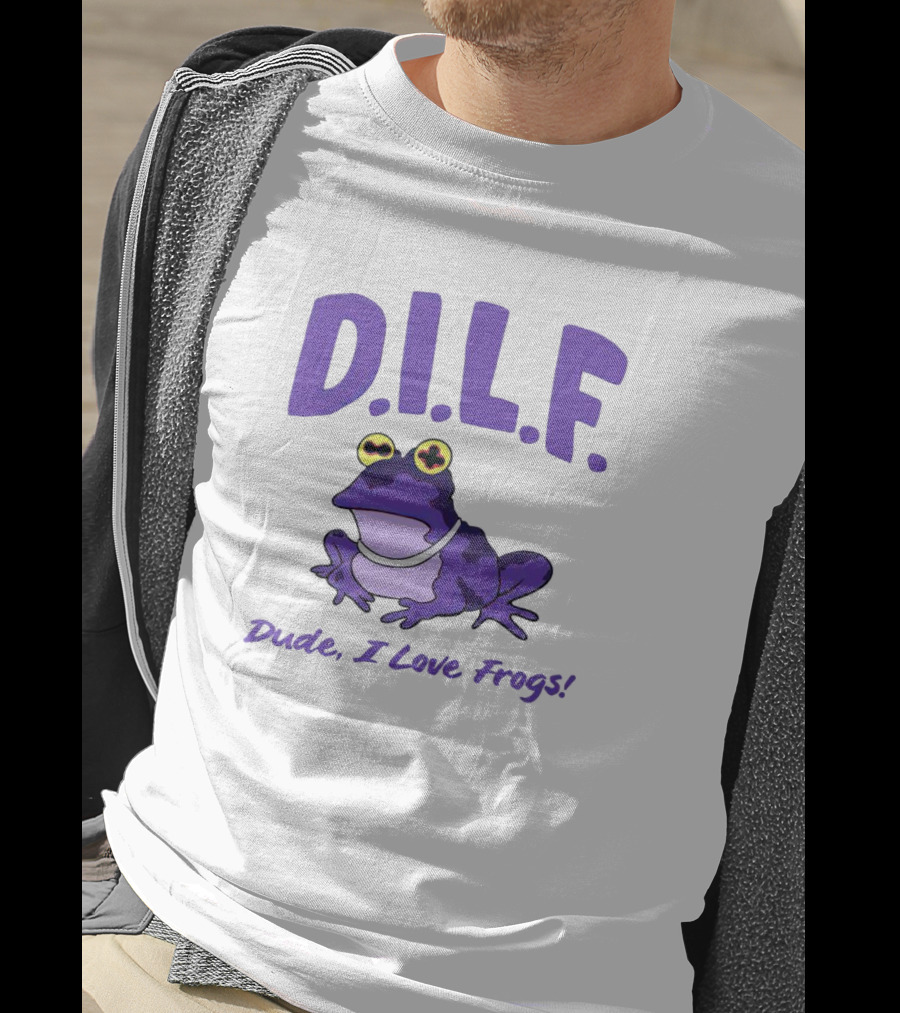 TCU Horned Frogs DILF Dude I Love Frogs Purple Cartoon Frog T-Shirt