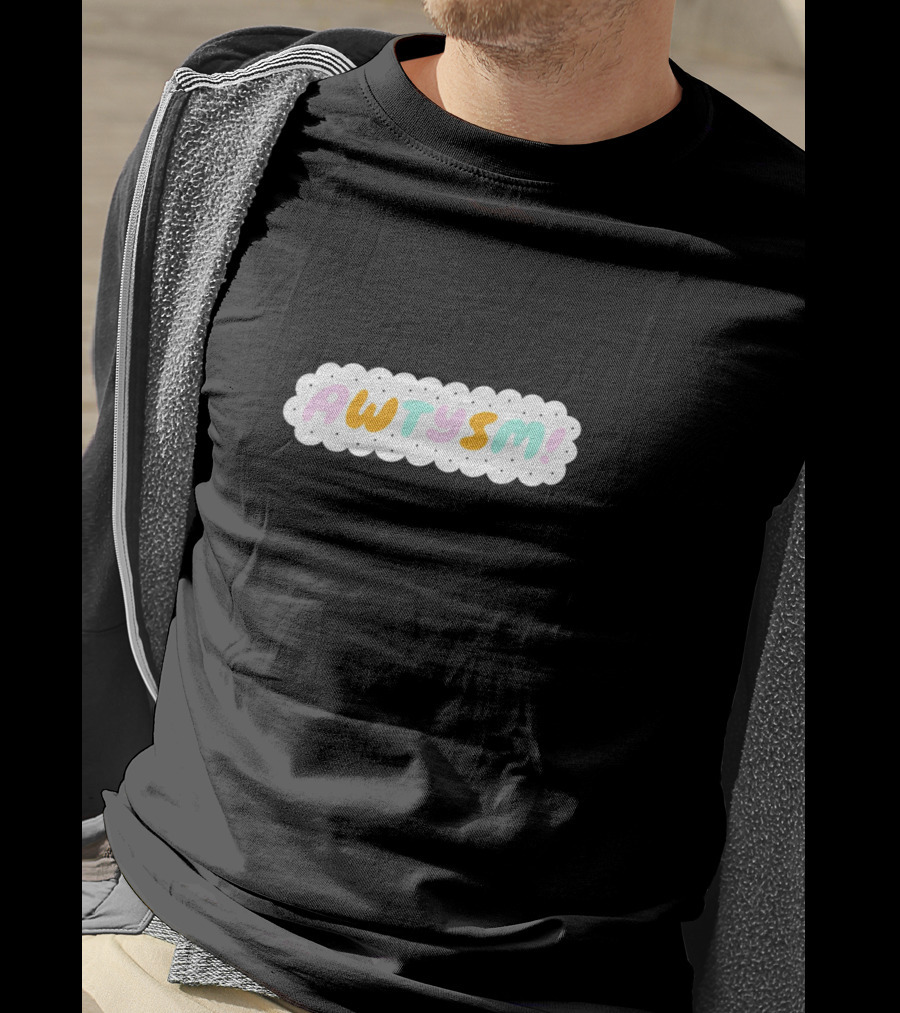 AWTYSM Colorful Text Cloud T-Shirt