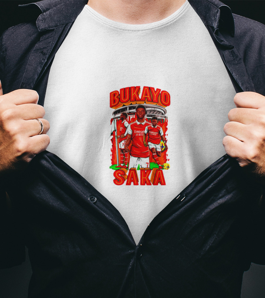 Bukayo Saka Arsenal Fire Stadium Soccer Graphics T-Shirt