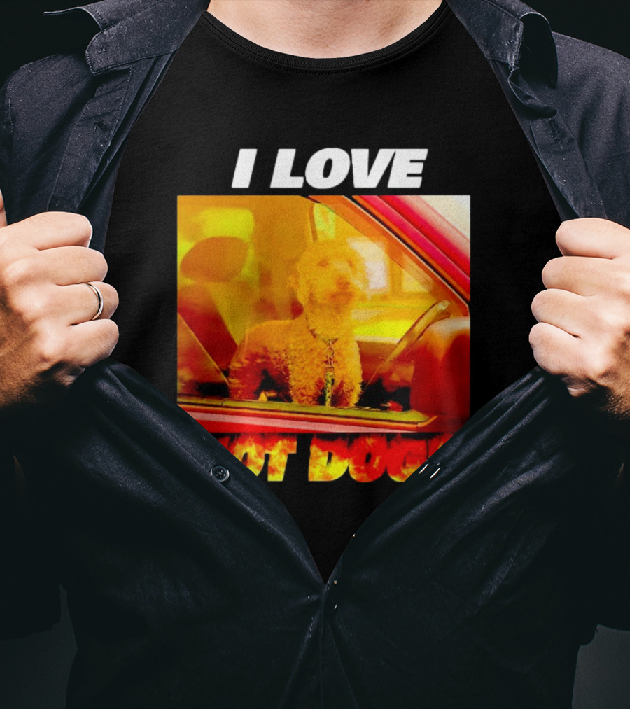 I Love Hot Dogs Dog In Car T-Shirt
