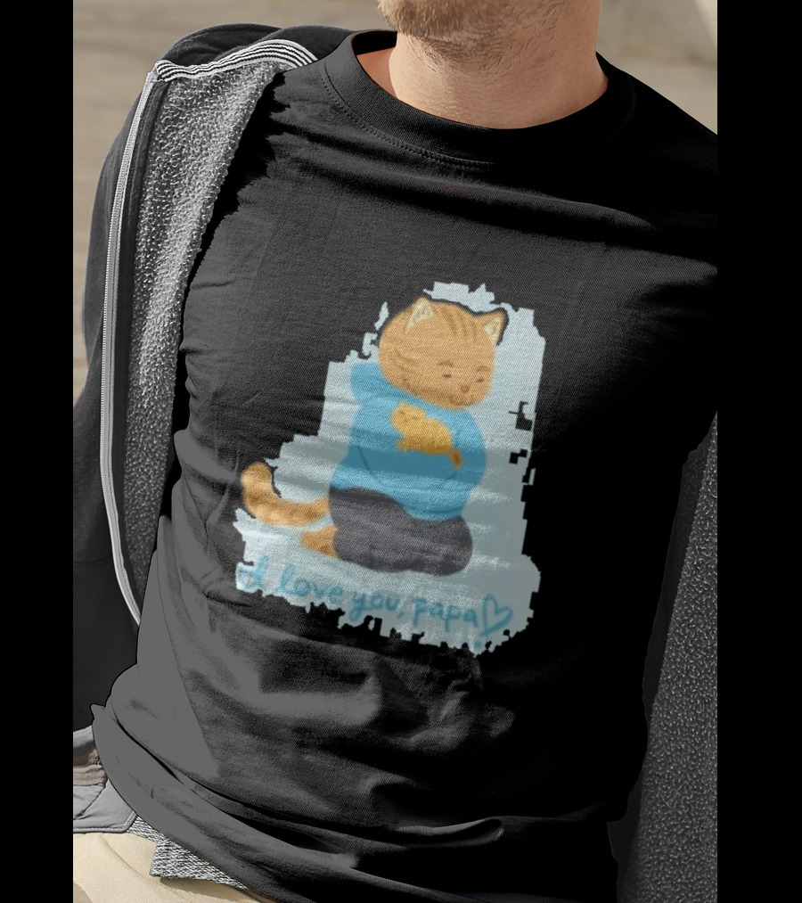 I Love You Papa Cat And Kitten Father's Day T-Shirt