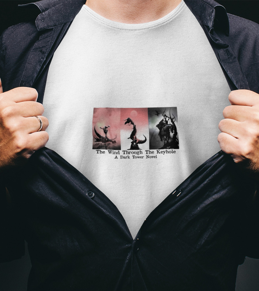 The Wind Through The Keyhole A Dark Tower Novel Dragon Silhouette Art On Red T-Shirt