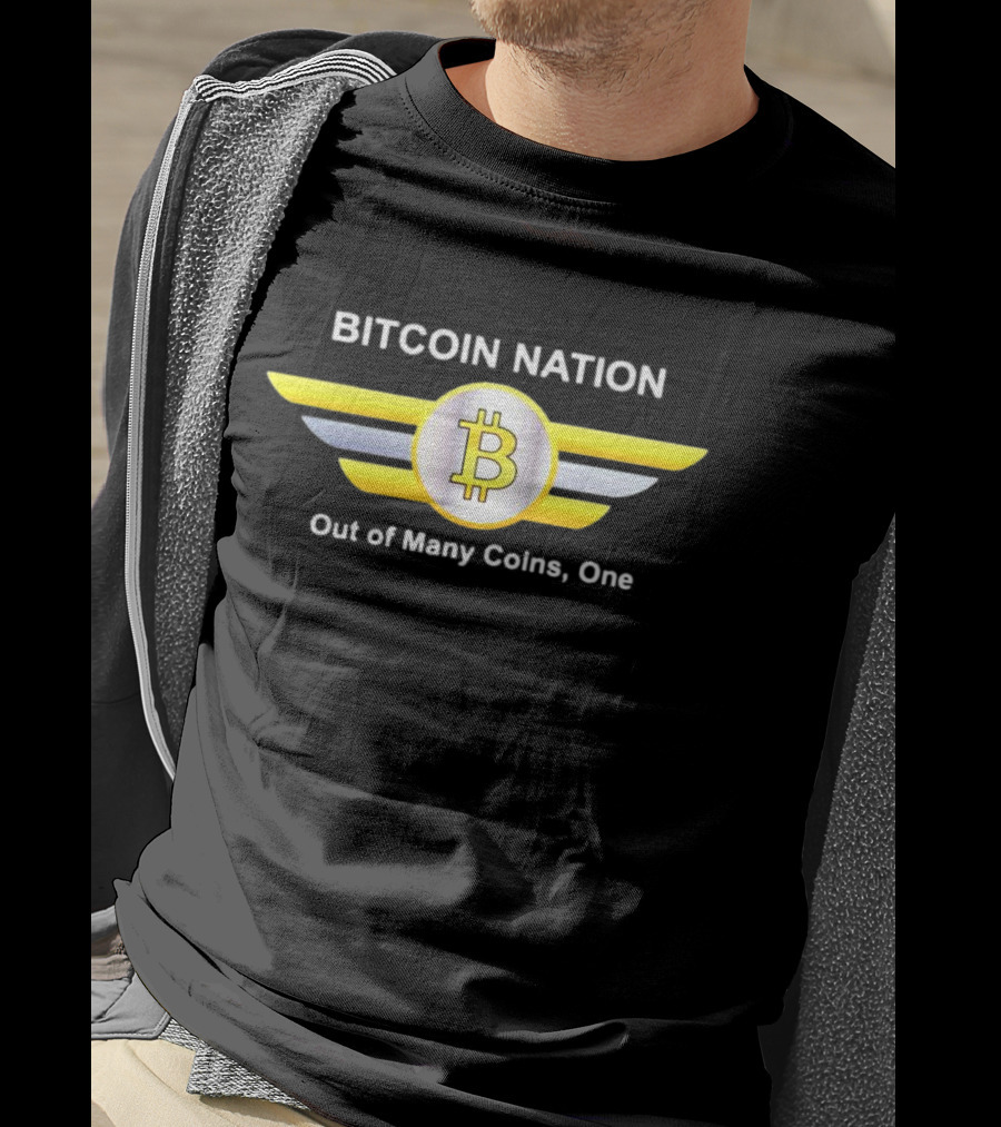 Bitcoin Nation Wings Logo Out Of Many Coins One T-Shirt