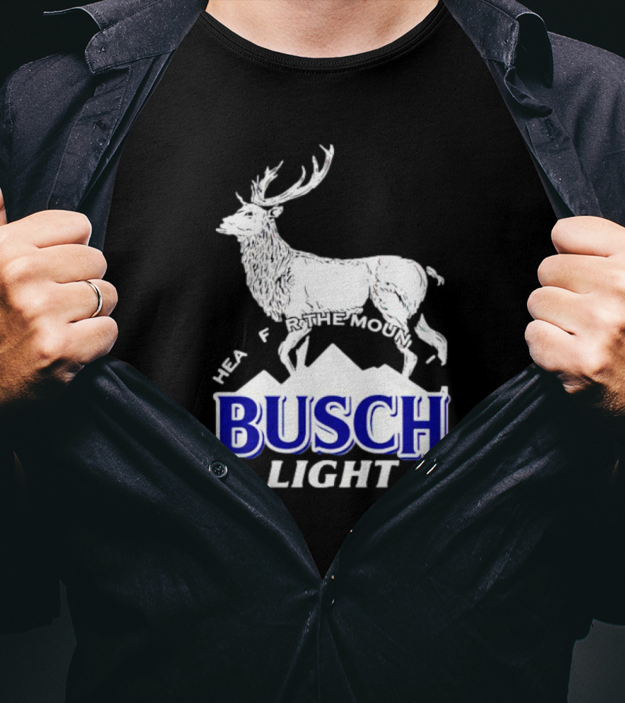 Busch Light Head For The Mountains Deer And Peaks T-Shirt