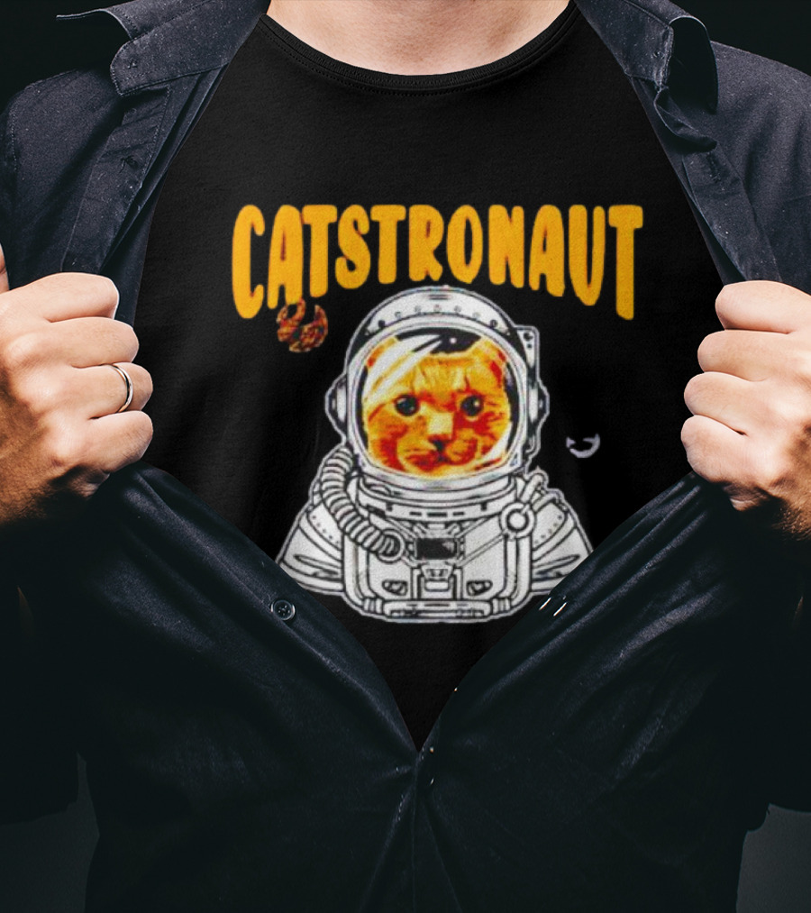 Catstronaut Funny Space Cat In Astronaut Suit T-Shirt