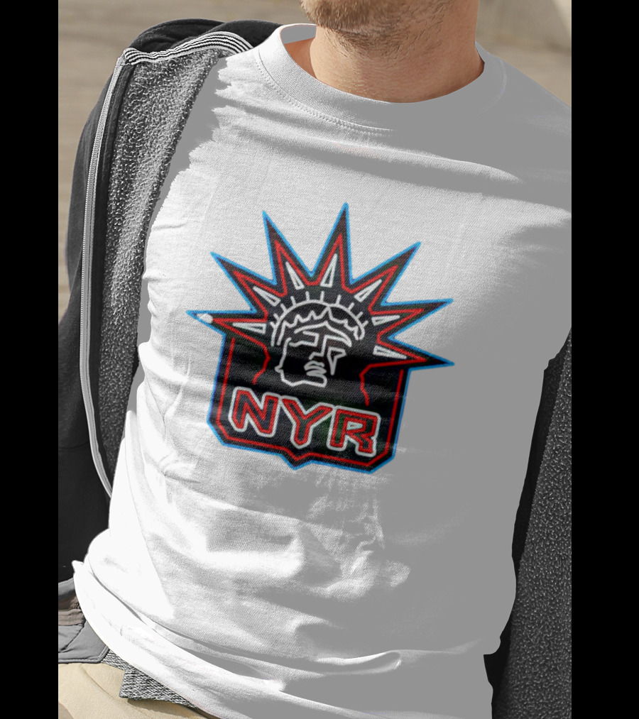 New York Rangers NYR Statue Of Liberty Neon Jersey T-Shirt
