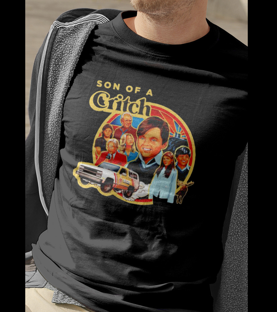 Son Of A Critch Family Adventure With Classic Car And Moose T-Shirt