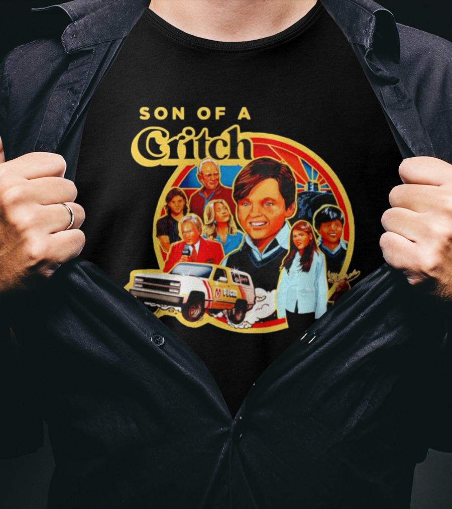 Son Of A Critch Family Adventure With Classic Car And Moose T-Shirt