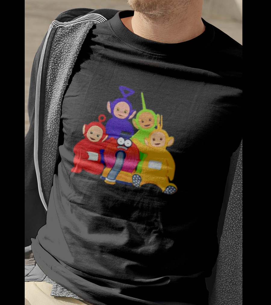 Teletubbies Characters And Noo-Noo Vacuum Clean Identical Four Cartoon Puppets T-Shirt