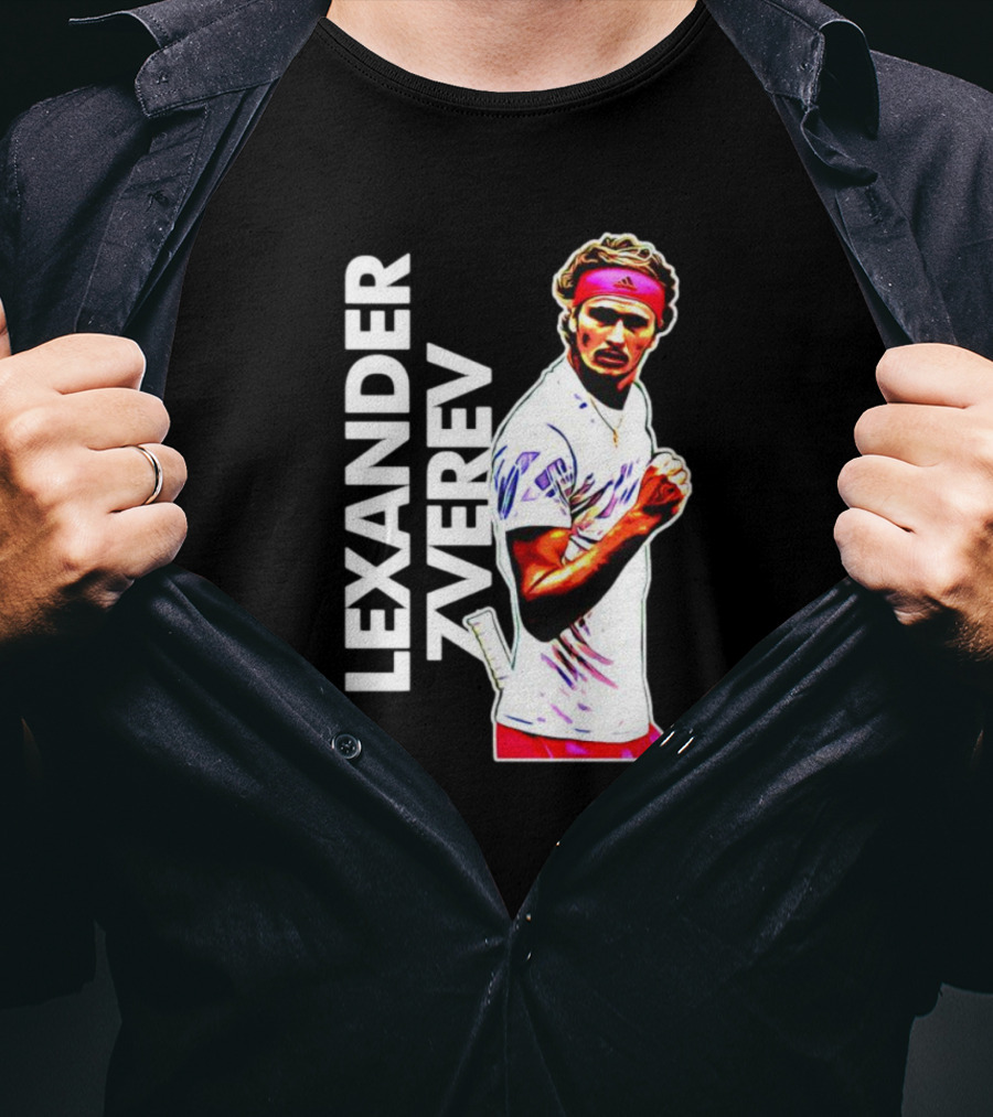 Alexander Zverev Tennis Player Vibrant Action Image T-Shirt