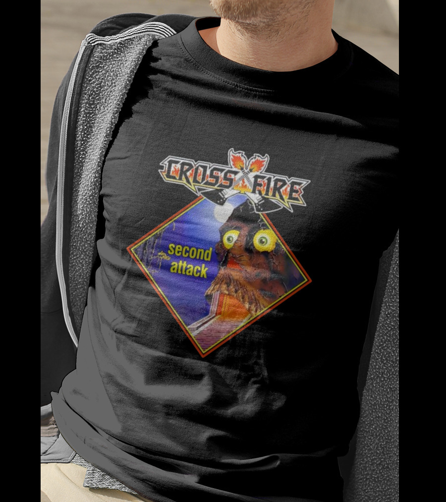 Crossfire Second Attack Monster Face With Yellow Eyes T-Shirt