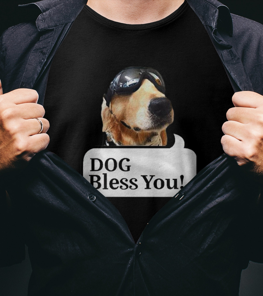 DOG Bless You Dog With Goggles T-Shirt