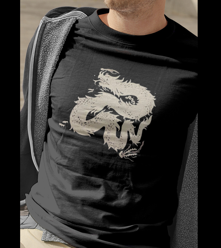 Eli Spencer Pop-Up Dragon Whimsical Serpentine Creature T-Shirt