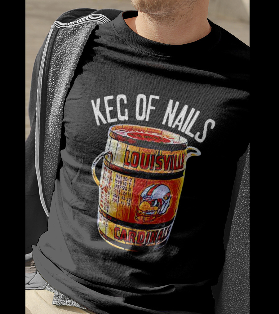 Keg Of Nails Louisville Cardinals Helmet Barrel T-Shirt
