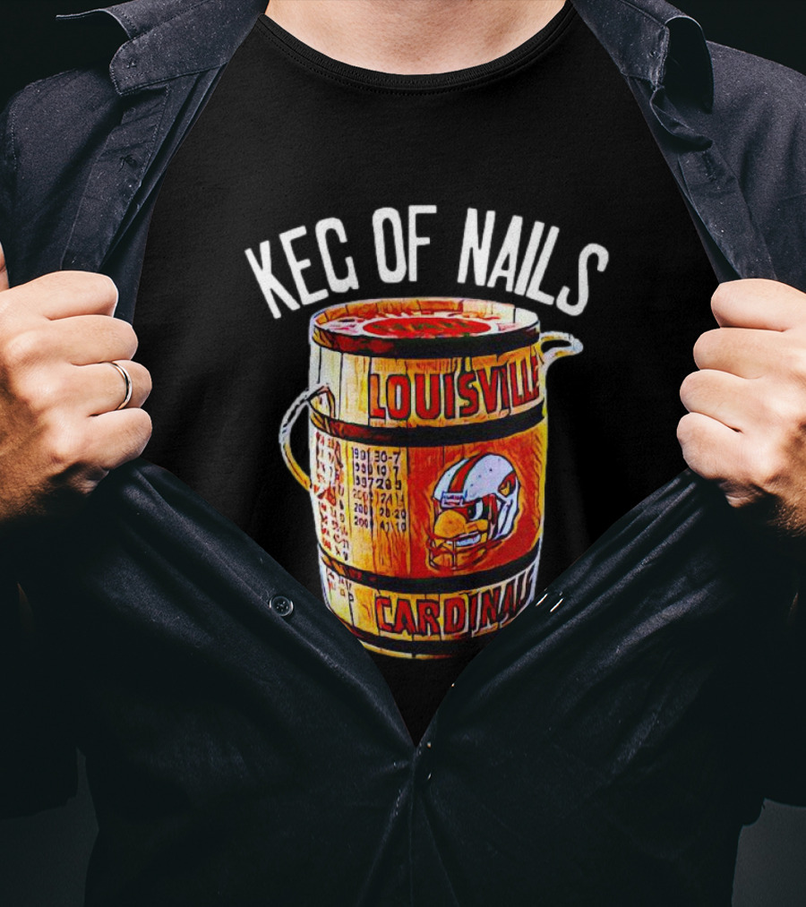 Keg Of Nails Louisville Cardinals Helmet Barrel T-Shirt