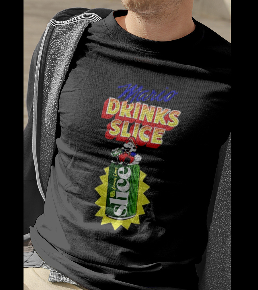 Mario Drinks Slice Lemon Lime Iconic Crossover T-Shirt