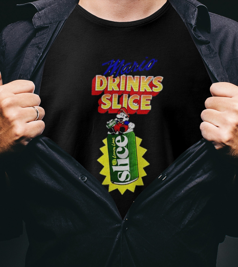 Mario Drinks Slice Lemon Lime Iconic Crossover T-Shirt