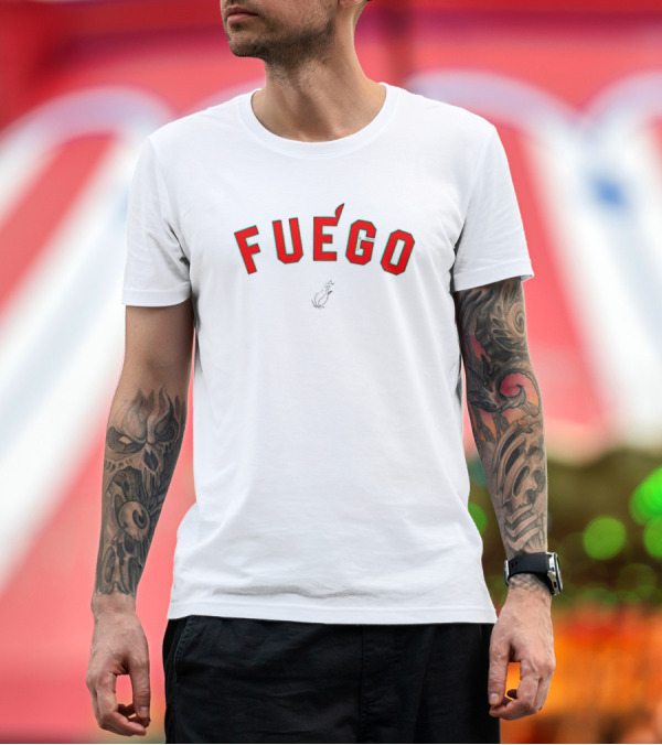 Premium T-Shirt: Miami Heat Fuego Bam Adebayo Basketball T-Shirt Miami Heat Fuego Bam Adebayo Basketball T-Shirt