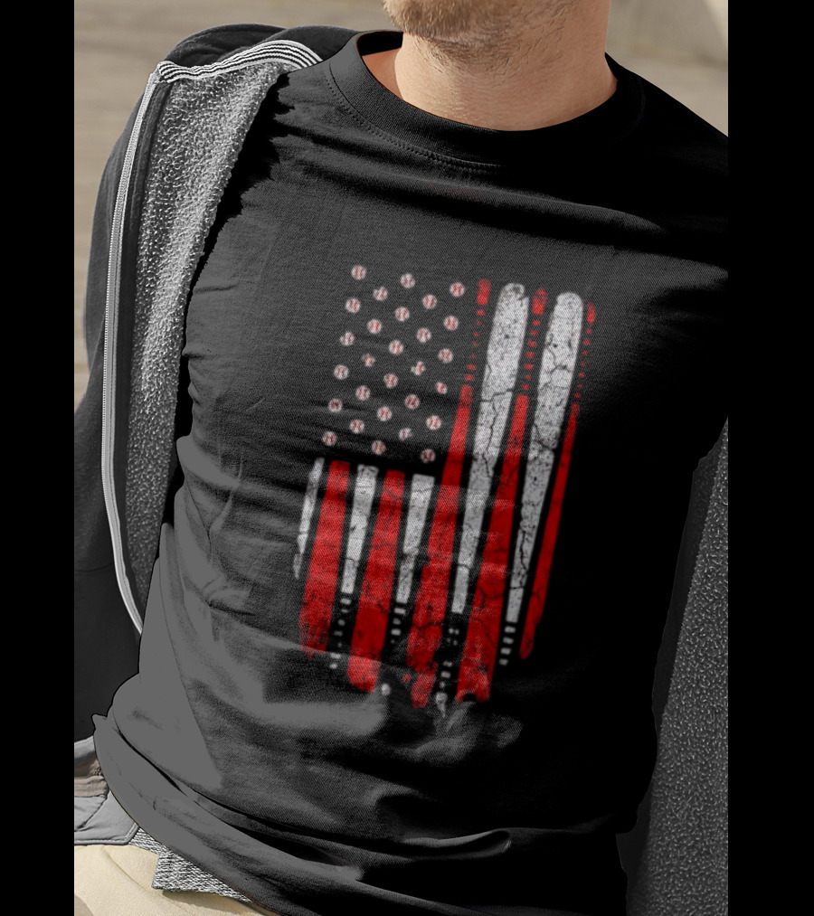 Minnesota Twins American Flag Baseball Bat T-Shirt