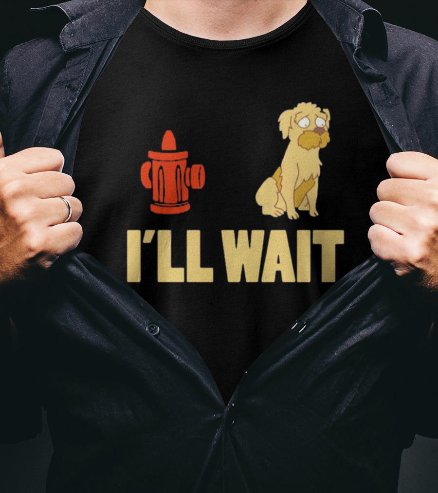 Seymour Futurama I'll Wait Fire Hydrant Dog Scene T-Shirt