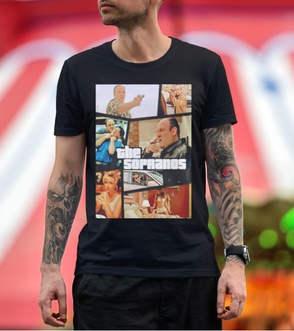 Premium T-Shirt: The Sopranos Crime Drama Montage T-Shirt The Sopranos Crime Drama Montage T-Shirt