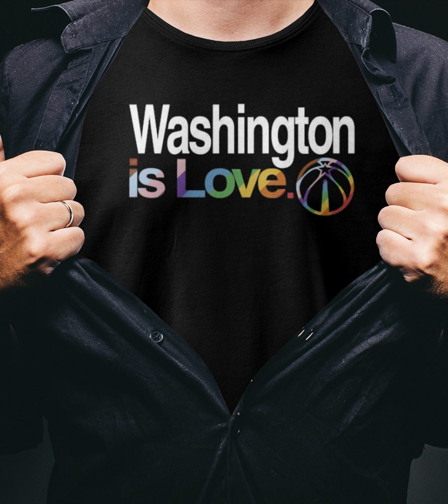 Washington Wizards Is Love Pride Basketball Rainbow T-Shirt