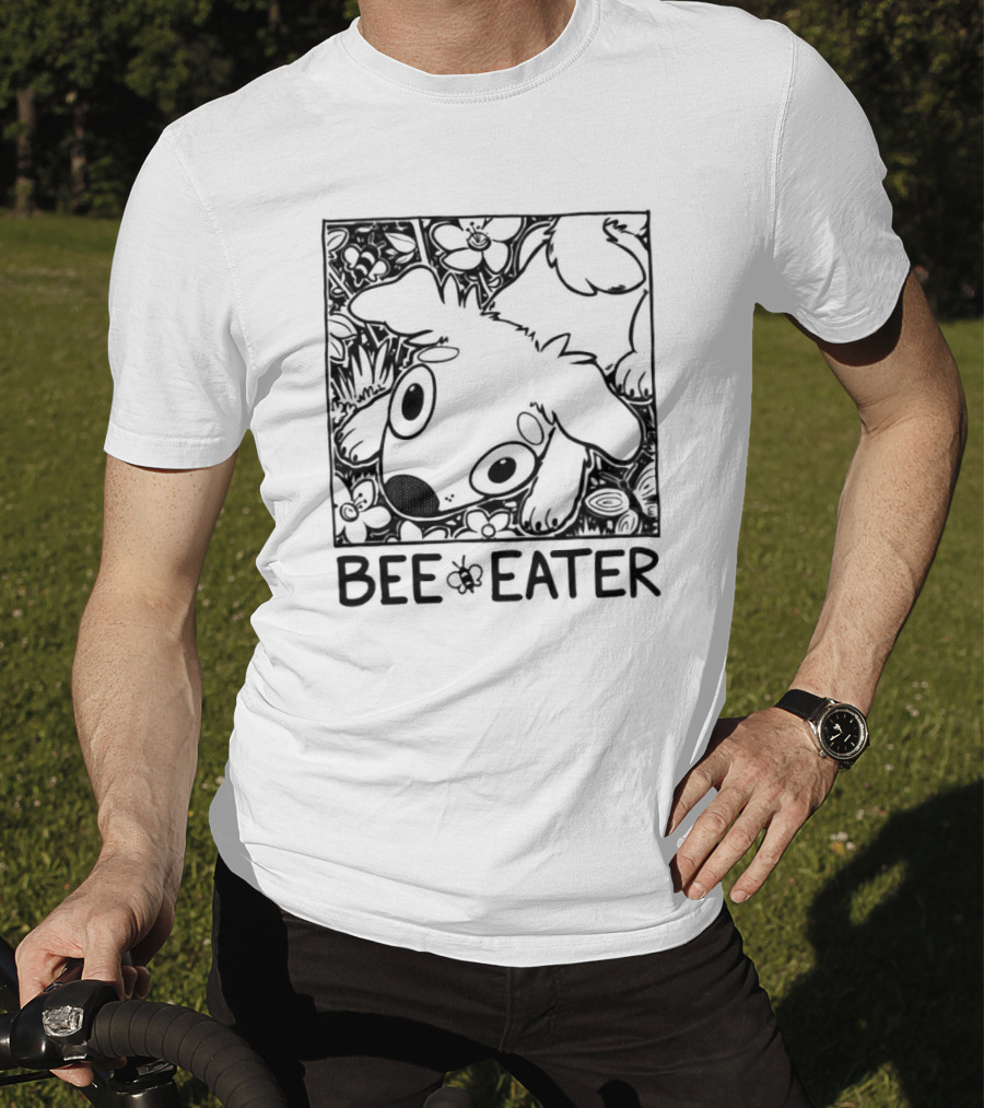 Bee Eater Puppy In Flower Garden T-Shirt