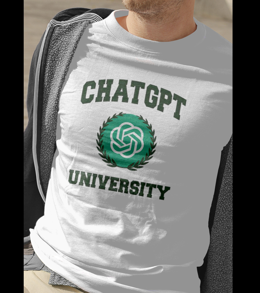 CHAT GPT University Crest Logo Green Circle T-Shirt