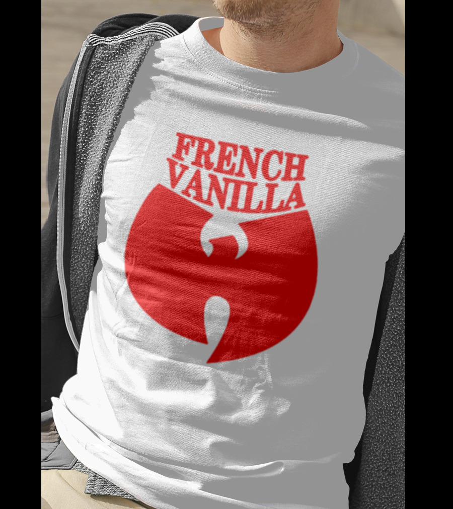 French Vanilla Wutang Logo Red Emblem T-Shirt