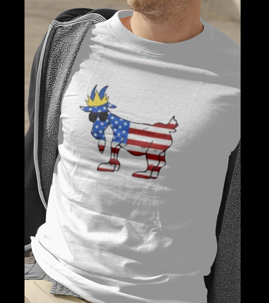Goat USA Patriotic Stars And Stripes Crown T-Shirt