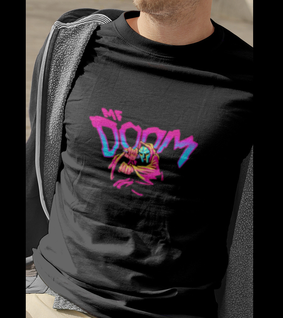 MF Doom Neon Hoodie Mic Iconic Mask T-Shirt