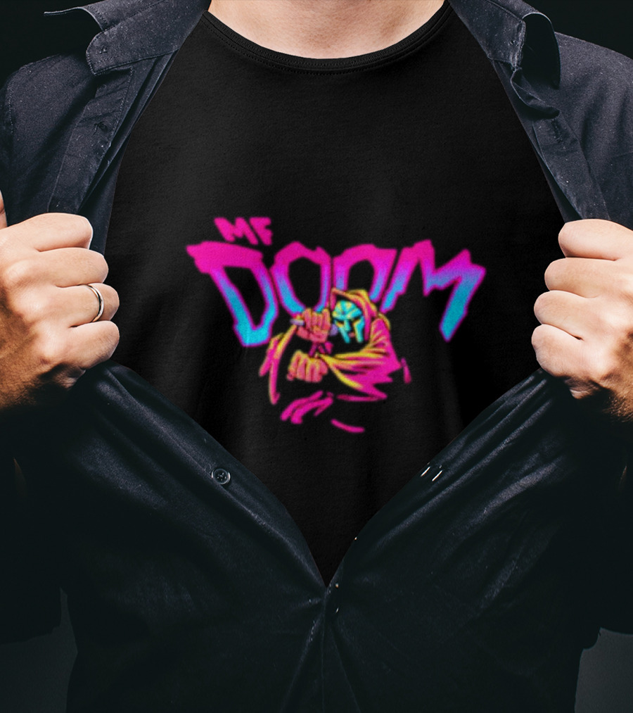 MF Doom Neon Hoodie Mic Iconic Mask T-Shirt